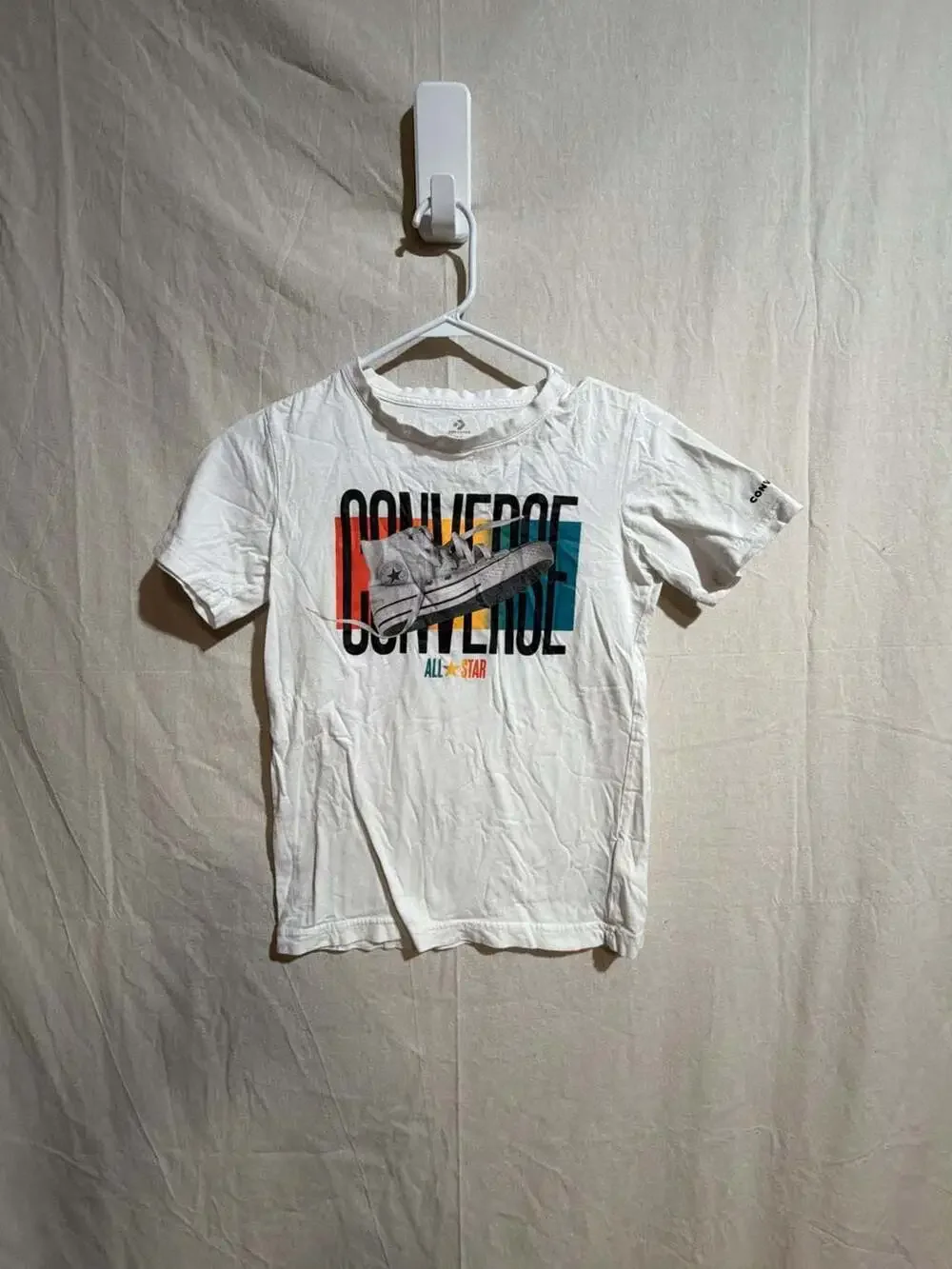 Converse Kids Graphic All Star Shoe Logo Short Sleeve T-Shirt White